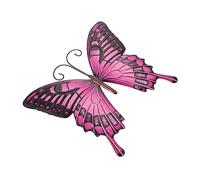 GOOHOCHY 1pc Wrought Iron Butterfly Wall Iron Craft Butterflies Pendant Metal Wall Sculpture Butterfly Garden Decor Butterflies Wall Sculpture Fence Art Ornaments Pink 3d Outdoor