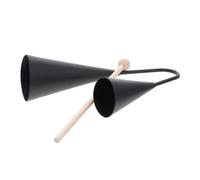 GOOHOCHY 1set Double Trumpet Bell Percussion Instrument Traditional Latin Musical Toy with Wooden Mallet Compact Design for Home School and Decoration Engaging Rhythm for Boys and Girls and