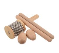 GOOHOCHY 1set Wooden Hand Percussion Instrument Set with Egg Shaker Cabasa Rhythm Sticks Ergonomic Beginner-friendly Music Classroom Percussion for Rhythm Training and Group Coordination
