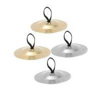 GOOHOCHY 2 Pairs Handheld Finger Cymbals Travel Friendly Musical Instrument for Belly Dance Rhythm Performances and Stylish Accessories Gold and Silver