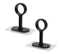 GOOHOCHY 2 Pairs No Drill Self-Adhesive Curtain Rod Holders for Ceiling Wall Easy Install Curtain Rod Ceiling Mount Brackets for Windows and Bathrooms for Renters and Temporary Spaces