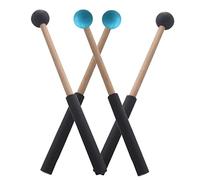GOOHOCHY 2 Pairs of Marimba Mallets and Tongue Drum Sticks with Wooden Handle and Rubber Head, Smooth Surface Percussion Drumsticks Practical to Use for Beginners and Professionals