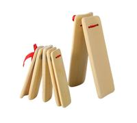 GOOHOCHY 2 Pcs Bamboo Castanets for Traditional Clappers for Music Education Professional Teaching Instruments Khaki Color for Developing Rhythm Skills Boys