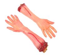 GOOHOCHY 2 pcs Halloween Scary Broken Hands Props Realistic Simulated Severed Arms for Horror Party Decoration Lifelike Fake Blood Effect Halloween Decoration