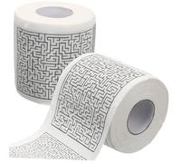 GOOHOCHY 2 Rolls Creative Toilet Roll with Funny Pattern Thick and Absorbent Bathroom Tissue Soft No-Crumb Napkins Print Design for Decorative and Practical Use