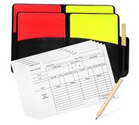GOOHOCHY 2 Set Portable Soccer Referee Kit Red Yellow Cards with Score Sheet Easy to Use Store for Football Badminton Basketball Versatile Referee Accessory