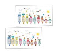 GOOHOCHY 2 Sets Animal Multiplication Table Wall Stickers PVC Wall Decorations for S and Kindergarten Easy Peel Stick Educational Chart Decals