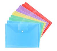 GOOHOCHY 20pcs A4 Paper File Organizer with Button Closure and Label Pockets, Sturdy Pp Document Bags for Office Organization and School Projects, Letter Size File Folders for Categorizing