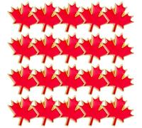 GOOHOCHY 20pcs Maple Leaf Brooch Pin in Red Iron Metal, Simple Chic Design, for Formal Use and Daily Use, Stylish Autumn Fall Leaves Lapel Badge for Women
