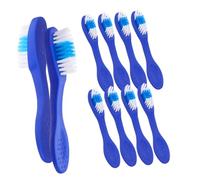 GOOHOCHY 20pcs Portable Toothbrush with Soft Bristles Short Handle Self Harm Design for Prison Detention Psychiatric Use Compact Travel Oral Care Brush Blue