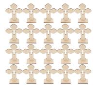 GOOHOCHY 20pcs Unfinished Wooden Crosses with Stand for Tabletop Christian Baptism Centerpieces Rustic Religious Wood Ornaments for First Communion Memorial Home Decoration Craft Kit