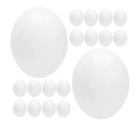 GOOHOCHY 24Pcs Solid Plastic Clutch Eggs for Parrots and Zebra Finches Artificial Nest Eggs Supporting Breeding Research and Aviary Environments