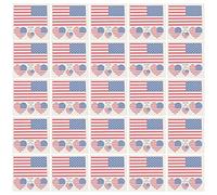 GOOHOCHY 25pcs Removable American Flag Face Stickers Temporary Tattoos for Independence Day Party Decorations with Assorted Colours and Plastic Material, Suitable for Windows and Cars