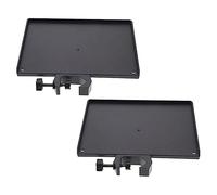 GOOHOCHY 2pcs Abs Clamp-on Sound Storage Tray for Microphone and Mobile Phone Stand with Adjustable Angle, Black Attach Tray Holder for Live Broadcast Accessories