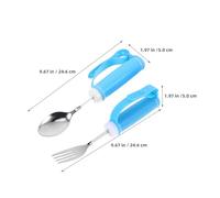 GOOHOCHY 2pcs Adaptive Utensils Set for Elderly Anti-Shake Spoon and Fork, Built-Up Handle Ergonomic Cutlery for Stroke, Arthritis, and Disabled Eating Assistance