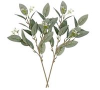 GOOHOCHY 2pcs Artificial Olive Leaf Branches with Green Fruit, Decorative Fake Greenery Stems for Wedding Table Centerpiece, Household and Desktop Plant Accessory, Plastic Floral