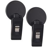 GOOHOCHY 2pcs Black Pvc Adhesive Car Clips for Access Cards and Receipts, Compact Design Ticket Holder Clamps for Car Windscreen Storage and Organisation