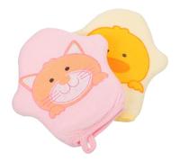 GOOHOCHY 2Pcs Cartoon Bath Mitts Soft Shower Washcloths Gentle Body Scrubber Gloves for Newborns Bath Cleaning Essentials Random Color