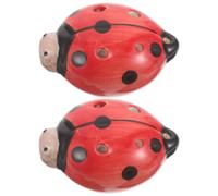 GOOHOCHY 2pcs Ceramic Ladybug Ocarina Set in Red, 6-hole Small Alto C Key Flute and Young Learners, Portable and Stable Tuning for Daily Use and Study Areas
