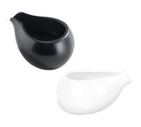 GOOHOCHY 2pcs Ceramic Mini Coffee Jug Set with Smooth Appearance and Easy to Clean Design, Stylish Round Milk Frothing Cups for Home, Restaurant, and Coffee Serving