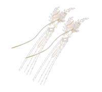 GOOHOCHY 2pcs Chinese Style Hair Pins with Tassels for Women Lightweight Vintage Moon Flower Hair Chopsticks Elegant Traditional for Hanfu and Special Occasions