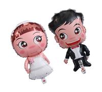 GOOHOCHY 2pcs couples balloons romantic balloons bride balloon engagement foil balloon rehearsal dinner decorations marriage helium balloon groom balloons Princess lovers Proposal