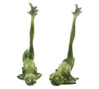 GOOHOCHY 2pcs Creative Resin Yoga Frog Statue Miniature Frog Figurines in Unique Yoga Poses Resin Craft Decor for Garden Table Shelf Playful Animal Sculpture for Home and Office