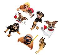 GOOHOCHY 2pcs Dog Designed Wall Decal Stickers Creative Decorative PVC Paster Cover with Water Resistant and Easy to Apply Features for Nursery Or Living Room Random Color