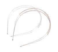 GOOHOCHY 2Pcs Double-layer Delicate Rhinestone Hair Hoops for Women Lightweight Elegant Headdress in Rose Gold and Silver for Daily Hairstyling and Face Washing