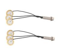 GOOHOCHY 2pcs Electric Box Piano Pickup Piezo Sensor Pickup Musical Instrument Amplifier Contact Microphone for Thumb Piano Acoustic Piezo Pickup Endpin Jack Pickup Black Rubber