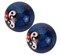 GOOHOCHY 2Pcs Enamel Baoding Hand Exercise Balls Low-Temperature Fitness Spheres with Soothing Chime for Stress Relief and Hand Strength Training Compact Portable for Seniors and Adults