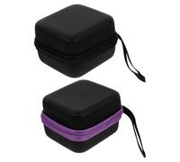 GOOHOCHY 2pcs Essential Oil Bottle Containers Shockproof Storage Pouches with 7-Grid Pu Material Lanyard and Supple Divider Portable Hanging Case for Small Bottles Travel Use