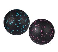 GOOHOCHY 2pcs Eva Yoga Foot Massage Balls with Spiky Surface, Black-pink and Black-green Dot Patterns, Fitness Exercise Balls for Plantar Fascia Relief and Home Use