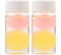 GOOHOCHY 2pcs Eyelash Tweezers Cleaning Liquid with Sponge Balls Practical Glue Remover for Eyelash Extension Tools Capacity Portable Detergent for Lash Graft Salon Use Random Color