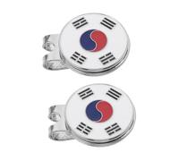 GOOHOCHY 2pcs Golf Ball Mark Aiming Marker Holder Clip Golf Markers Hat Ball Clip Hat Metal Tee Cap Iron