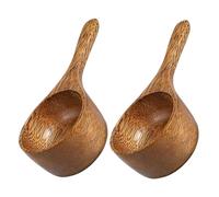 GOOHOCHY 2pcs Japanese-Inspired Wooden Measuring Spoons for Coffee and Baking Sturdy Wood Tablespoons for Precise Cooking and Baking Measurement Portable Multifunctional Kitchen Utensils