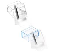 GOOHOCHY 2pcs Manicure Stamper Nail Art Tools Plastic Nail Art Stampers for Home and Salon DIY Fingernail Designs Blue and Transparent