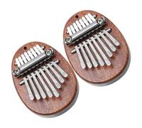 GOOHOCHY 2pcs Mini Kalimba Solid Wood Thumb Piano for Boys and Girls Portable Keys Musical Instrument for Christmas
