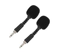GOOHOCHY 2pcs Mini Noise Canceling In-line Microphones with Threaded Plug, Portable Live Streaming and Singing Mic for Phone and Computer Recording, Black Screw Lock Connector