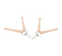 GOOHOCHY 2pcs Mini Wood Drumstick Keychain for Drummers, Portable Drumstick Key Ring Holder Music Accessory, Percussion Instrument Key Holder