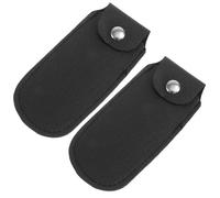 GOOHOCHY 2pcs Portable Black Imitation Leather Harmonica Protective Cases Lightweight Sturdy Storage Bags for 10-hole Mouth Organ Musicians