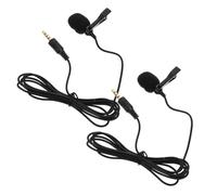 GOOHOCHY 2pcs Portable Laptop and Phone Lapel Microphone with Copper Material, 4-pole 3.5mm Plug, Suitable for Recordings and Interviews, Lightweight and Versatile Black Clip Mics