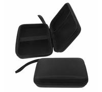 GOOHOCHY 2pcs Portable Meter Storage with Zipper, Black Eva Hard Shell Compact Organizer Case 15x10x4.5cm for Diabetes Care and Travel Use