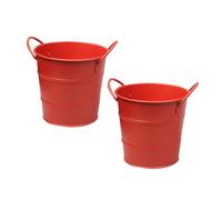 GOOHOCHY 2PCS Red Snack Buckets Multi-functional Home and Bar Use Vintage Style Flowerpot and Ashtray Storage Containers
