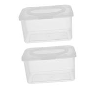GOOHOCHY 2pcs Reusable Wipes Container with Lid PP Storage Box Dispenser for Nursery Bathroom Kitchen Multifunctional Tissue Holder for Home Organization