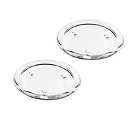 GOOHOCHY 2pcs round Glass Candle Holder Trays Reusable and Prevent Desktop from Being Burned, Suitable for Kitchen and Living Room Decoration with Simple and Light Luxury Style