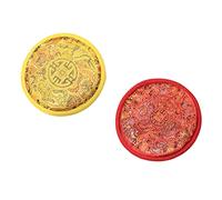 GOOHOCHY 2pcs Singing Bowl Mat Buddhism Art Craft Singing Bowl Cushion for Buddha Hall Buddhist Pad for Meditation Rituals