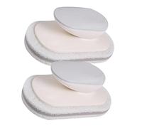 GOOHOCHY 2pcs Sponge Scrubbers with Handle for Efficient Kitchen Bathroom Cleaning Durable Cleaning Brush for Dishes Pots and Pans Soft Absorbent Material Elegant Grey