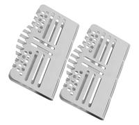 GOOHOCHY 2pcs Stainless Steel Bbq Grilling Grease Gate Blocker for Griddle, Mesh Grease Screen Accessory to Prevent Food Falling into Rear Oil Collector, Outdoor Cooking Tool Compatible