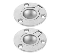 GOOHOCHY 2pcs Stainless Steel round Pull Handles for Boat Deck Hatch Flush Recessed Lift Ring Pulls for Yacht Locker Hardware Corrosion Resistant Hatch Latch Smooth Safe Operation